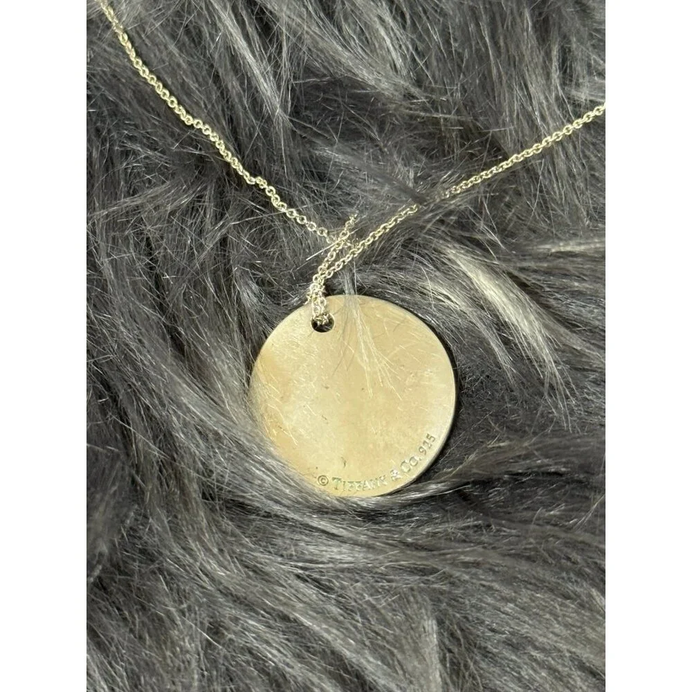 T&Co. 925 Script Circle Pendant‎ Necklace